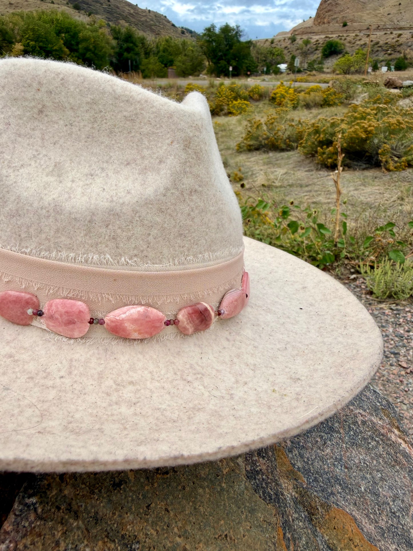 Rhodonite + Garnet Hat Band