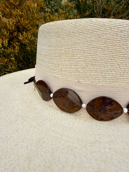 Bronzite + Pearl Hat Band