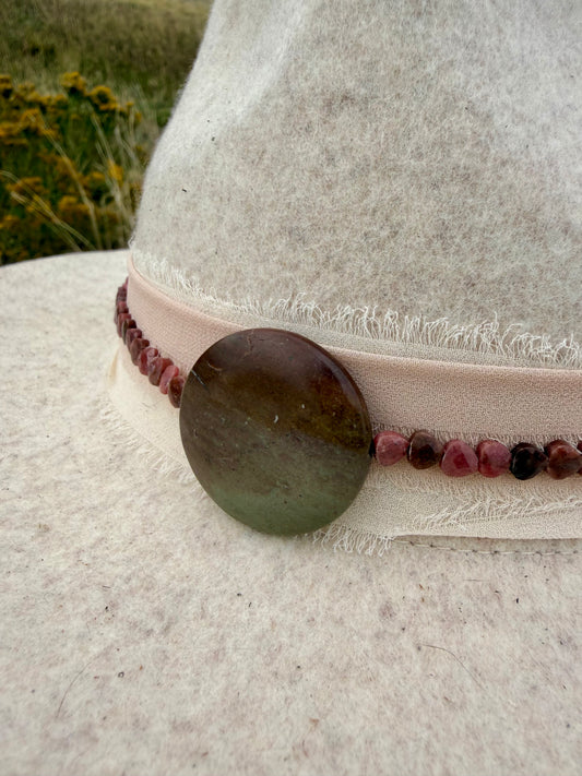 Agate + Rhodonite Hat Band