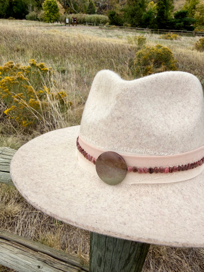 Agate + Rhodonite Hat Band