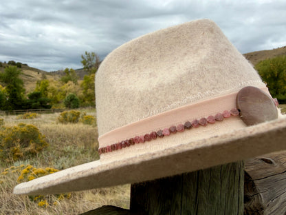 Agate + Rhodonite Hat Band