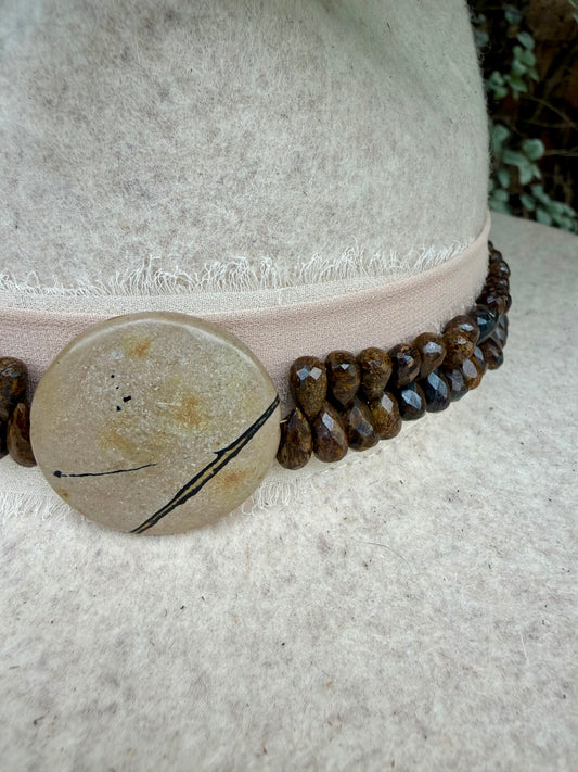 Dendritic Jasper + Bronzite Hat Band