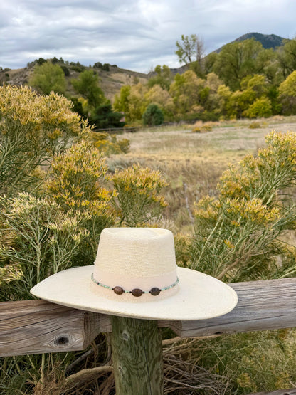 African Turquoise Jasper + Bronzite Hat Band
