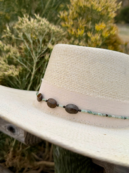 African Turquoise Jasper + Bronzite Hat Band